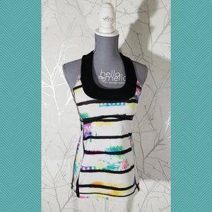 Lululemon Striped Paint Splatter Scoop Neck Tank